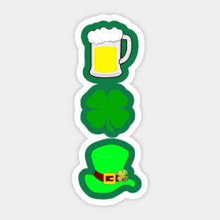ST PADDYS DAY Four Leaf Clover Sticker